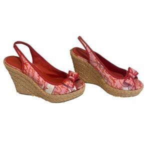 Coach red and pink wedges